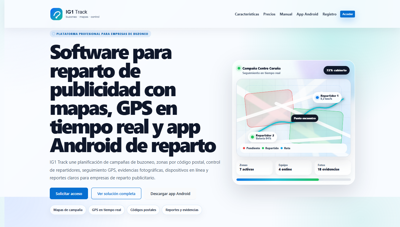 Controla campañas de buzoneo, repartidores, zonas y reportes desde una sola plataforma