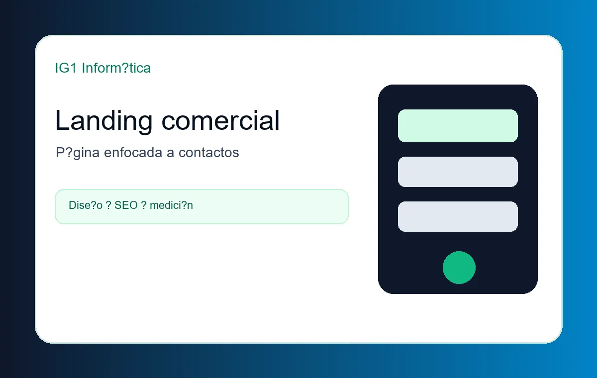 Landing profesional para servicios y campañas